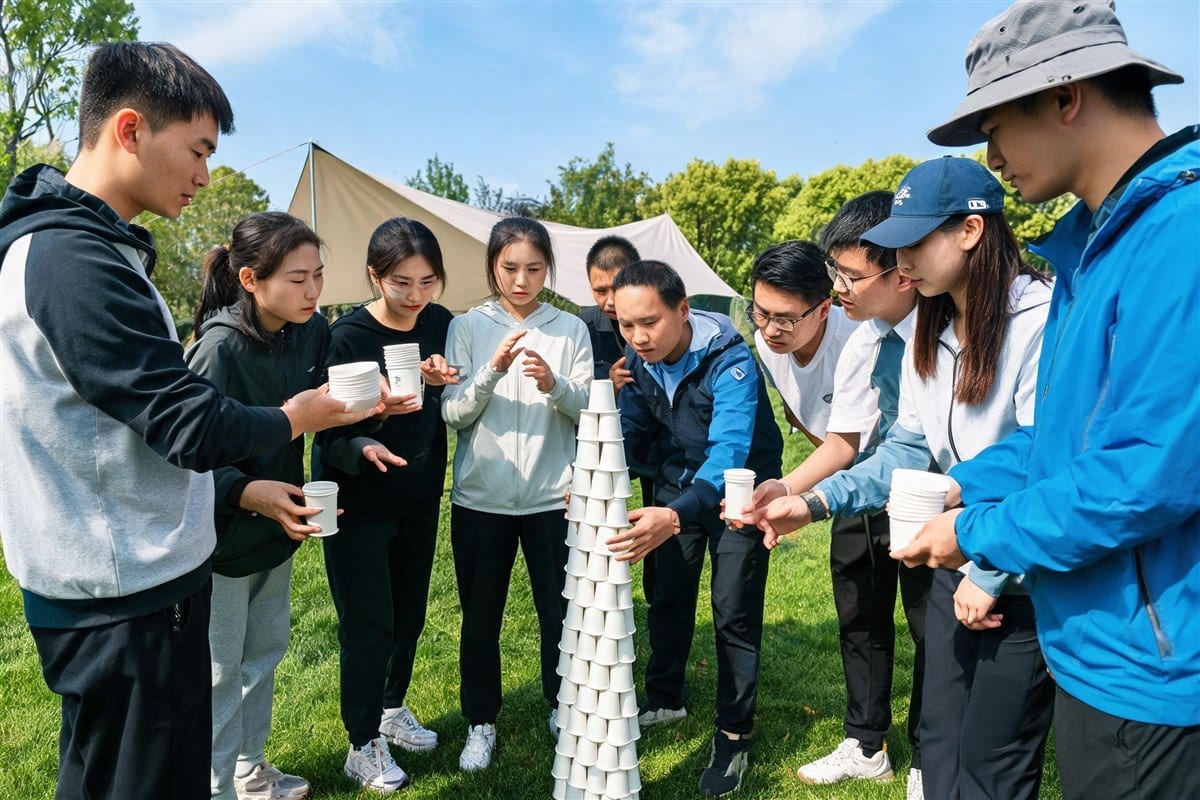 地面拓展培训项目介绍-哑人筑塔